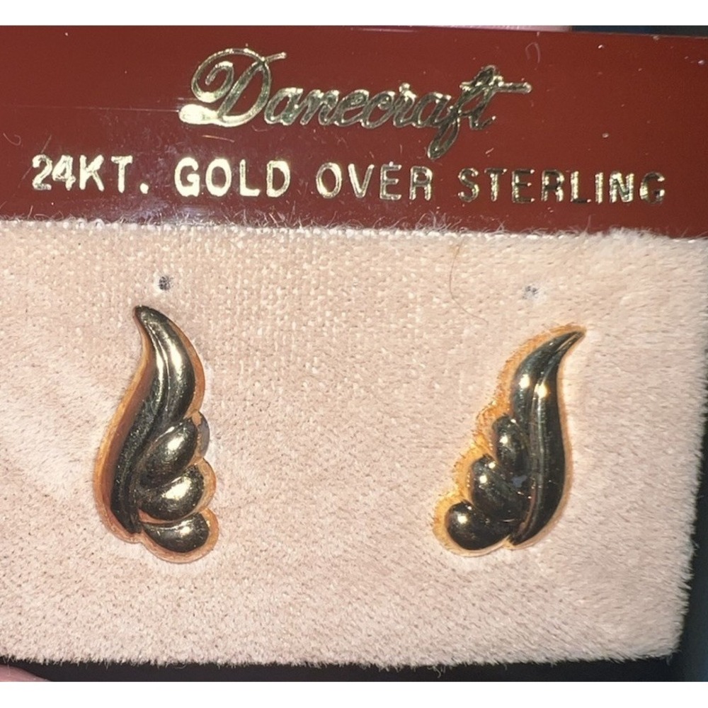 Vintage Danecraft 24kt. Gold Over Sterling Earrings